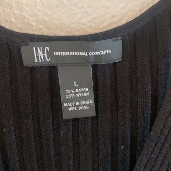 INC Black Sleeveless V- neck sweater dress. Size Large. New ! - Picture 3 of 9